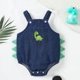 thumbnail image 2 of REDARER Baby Dinosaur Denim Romper Sleeveless Overalls Bodysuit with Spikes & Embroidery for Boys & Girls,3-6 Months, 2 of 7