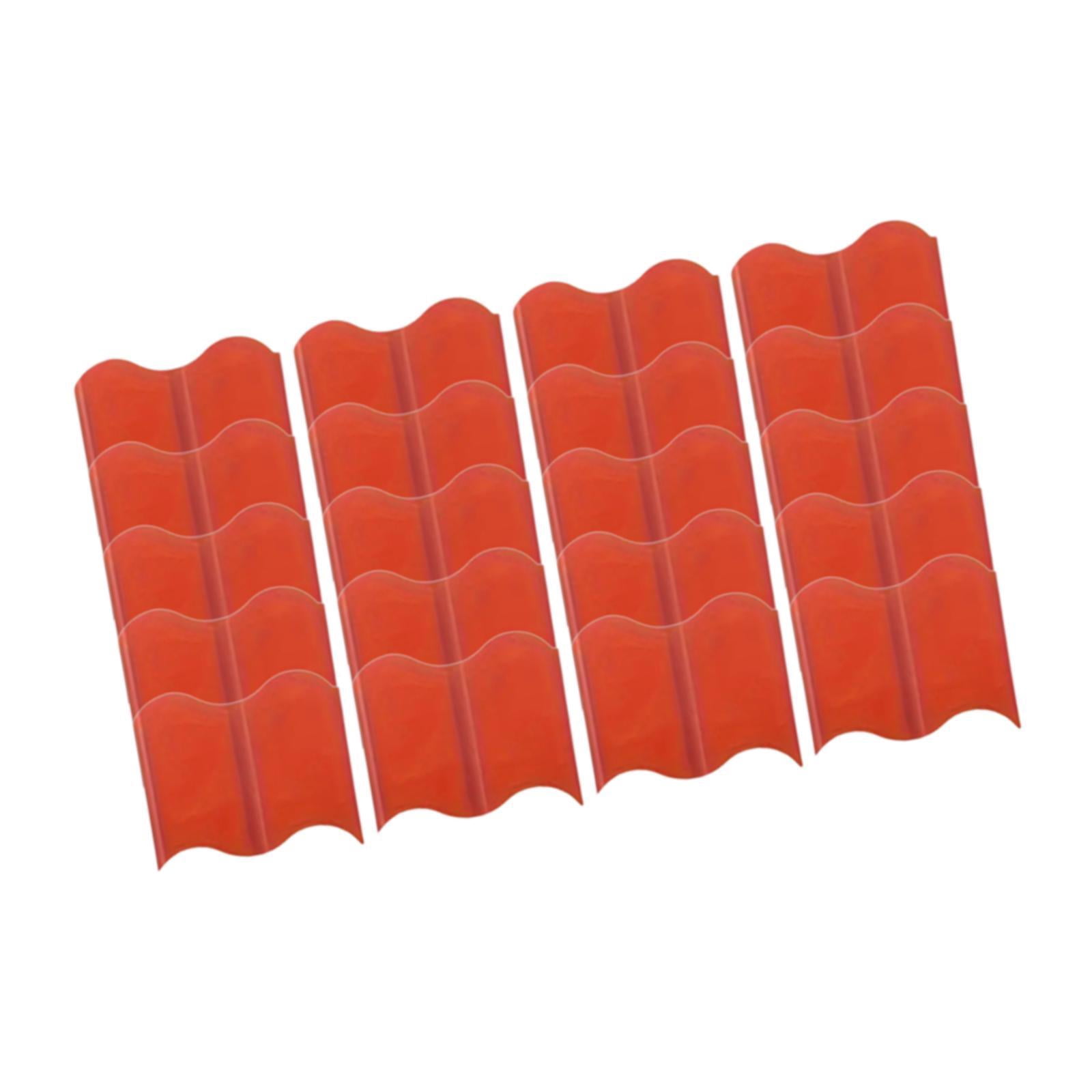 Aymzbd 20 Pieces Garden Edging Border Ornament Yard Edge Walkway Driveway Versatile DIY Red