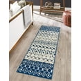 thumbnail image 3 of Unique Loom Tribal Trellis Collection Area Rug - Alami (2' 7" x 12' Runner Ivory Navy Blue/Gray), 3 of 11