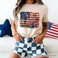 thumbnail image 5 of American Flag Floral Wildflower T-Shirt, Patriotic Boho USA 4th of July Tee, 5 of 6