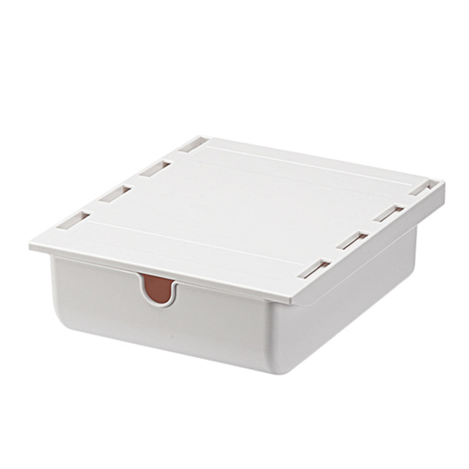 sunsanly 1/2Pcs Storage Box Multifunctional Self-Adhesive Organizer Large Capacity Smooth Edge Burr Free Hidden Design Under-Desk Drawer Organizer Box