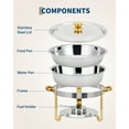 thumbnail image 3 of Ensemble de 4 Plats Anti-Frottement pour Buffet, Serveurs de Buffet Ronds de 5 QT et Ensemble de Réchauds avec Couvercle, Réchauds en Acier Inoxydable pour Traiteurs, Fêtes, Mariage, Banquet, 3 of 7