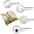 thumbnail image 4 of COMIO  Spring Pillow Covers Set of 2 Rabbit Bunny Carrot Truck Spring Flowers Decorative Throw Pillow Covers for Home Office Sofa Bed Couch, 4 of 6