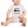thumbnail image 2 of German American Flag Two Hearts Baby Bodysuit Newborn Clothes Outfits (White, 0-3 Months), 2 of 5