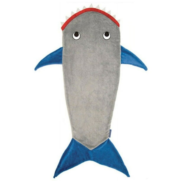 Q1FE-saco de dormir de tiburón para niños y niñas, manta de cola de pez de franela ultrasuave y esponjosa, saco de dormir usable Fivean unisex
