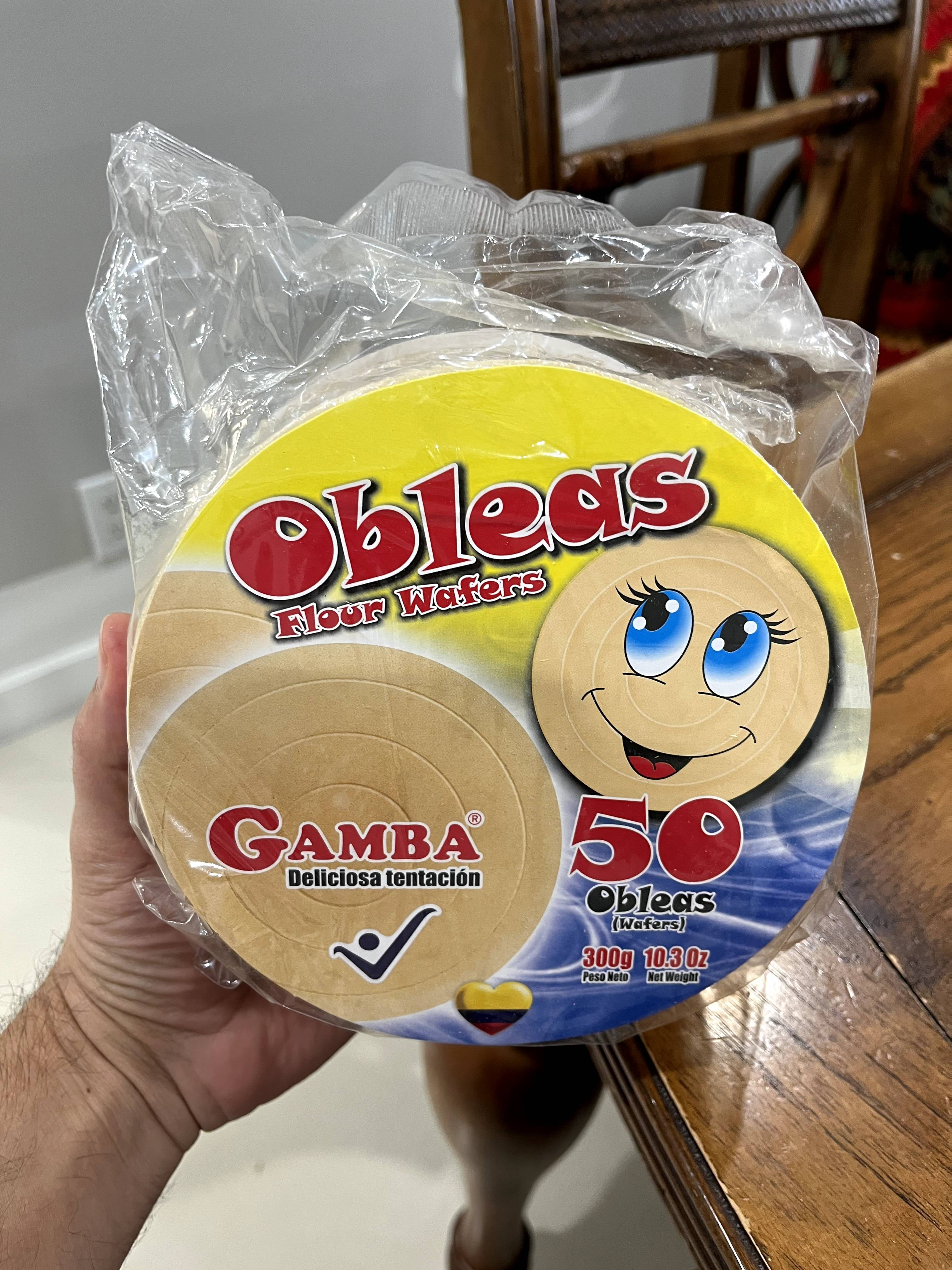 Oblea Colombiana tradicional (no incluye dulce de leche) paquete de 50 unidades 300g
