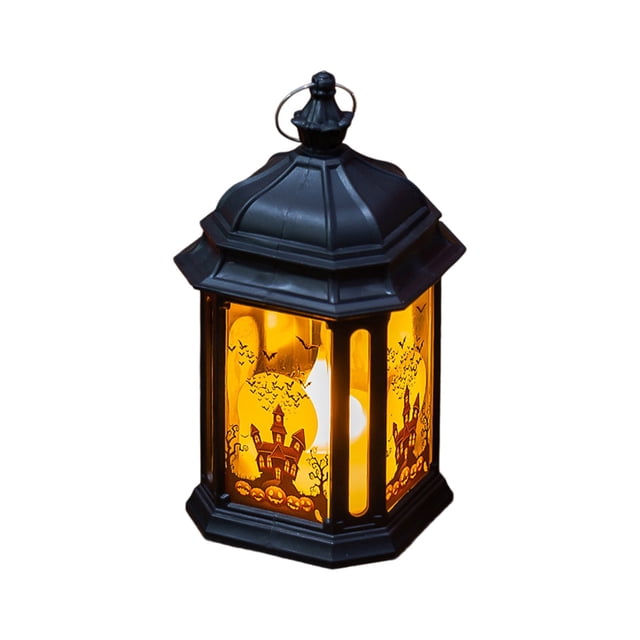 Halloween Decorations Lights Small Round Lantern Halloween Decorations Electronic Candles Environmental Decoration Props Halloween Handheld Night Light