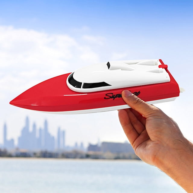 Red Red 2.4G Remote Control Speedboat, High Speed Electric Rc Racing Boat For Pool Lake, Double Motor For Kids
