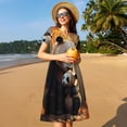 thumbnail image 4 of Uemuo Maple Forest Panda Print Womens Summer Dress Casual Swing Short Sleeve Sundresses Beach A-line Shift Dress, 4 of 6