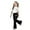 ww1-Black, variant on Girl's Pants Set Bowknot 2 Piece Outfit Girls Casual Sets Size 8 Graphic Short Sleeve Tops and Bell Bottom Flare Leg Pants(Size 9-10 Years,Beige)