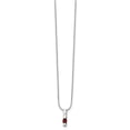 thumbnail image 2 of Auriga Fine Jewelry 925 Sterling Silver Rhodium-Plated and Garnet Necklace for Women 18", 2 of 7