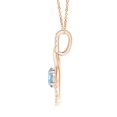 thumbnail image 2 of ANGARA Natural Double Loop Twist 1.12 ct Aquamarine Pendant with Diamonds in 14K Rose Gold for Women (Size-7mm) | March Birthstone, Anniversary, Jewelry Gift for Women | Natural Aquamarine Necklace, 2 of 8