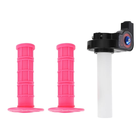 Unique Bargains 7/8" 22mm 15/16" 24mm Motorcycle Hand Grips Cover Kit Non Slip Rubber Handlebar End Grips for Motorcycle Scooter Bicycle ATV Pink 1 Set