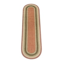 Home Indoor Decorative Jute C-024 Olive, Burgundy, Gray Braided Rug, Oval 2' x 8'