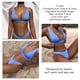 thumbnail image 5 of Traje de baño para mujer, cuello en V, color puro, cintura alta, espalda en T, correas regulables, 9 formas, botón trasero, trajes de baño divididos para playa, azul, S, 5 of 6