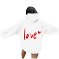 thumbnail image 5 of XINXIAOO Hoodies Sweatshirt for Women Long Sleeve Women Hoodies Pullover Baggy Hoodies White Sweatshirts for Women Trendy Fall Outfits for Women Clothes Women, 5 of 6