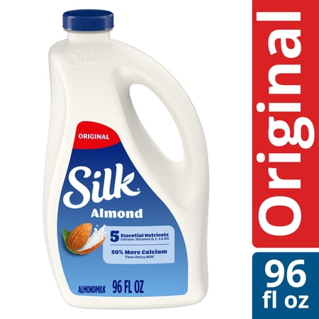Silk Dairy Free, Gluten Free Original Almond Milk, Plant Based Milk Bottle, 96 fl oz