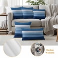 thumbnail image 5 of Blue Ombre Stripe Outdoor Pillow Covers 20x12 Set of 2,Waterproof Patio Throw Pillowcase Protectors,Farmhouse Striped Modern Abstract Art Lumbar Decorative Pillow Shams Cushion Covers for Bed Couch, 5 of 8
