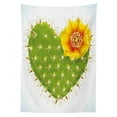 thumbnail image 3 of Ambesonne Cactus Tablecloth Rectangular Table Cover, Thorny Opuntia Heart, 60"x90", Green Yellow Orange, 3 of 4