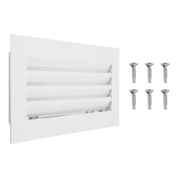 Uxcell 8x16 Inch Gable Vent, 1PCS Aluminum Alloy Wall Shed Vents with Strainer, White