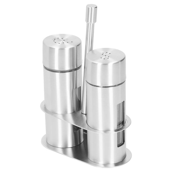 304 Stainless Steel Condiment Set with Storage Rack - Kitchen Spice Organization Containers