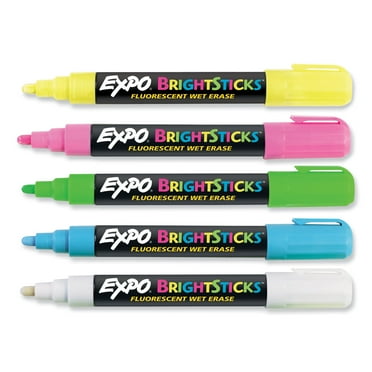 1PC EXPO Bright Sticks, Medium Bullet Tip, Assorted Colors, 5/Set