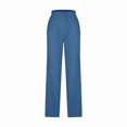 thumbnail image 4 of Womens Straight Casual Pants Plus Size Solid Color Leg Pants Elastic High Waisted Lounge Pants Fall Trousers Long Pants with Pocket, 4 of 6