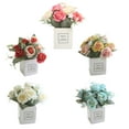 thumbnail image 2 of Coofit Potted Flower Artificial Hibiscus Rose Fake Potted Plant Table Ornament for Home, 2 of 7