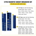 thumbnail image 3 of VEVOR Magnetic Socket Organizer Socket Holder 3 pcs 1/2, 3/8, 1/4-in Metric Blue, 3 of 9