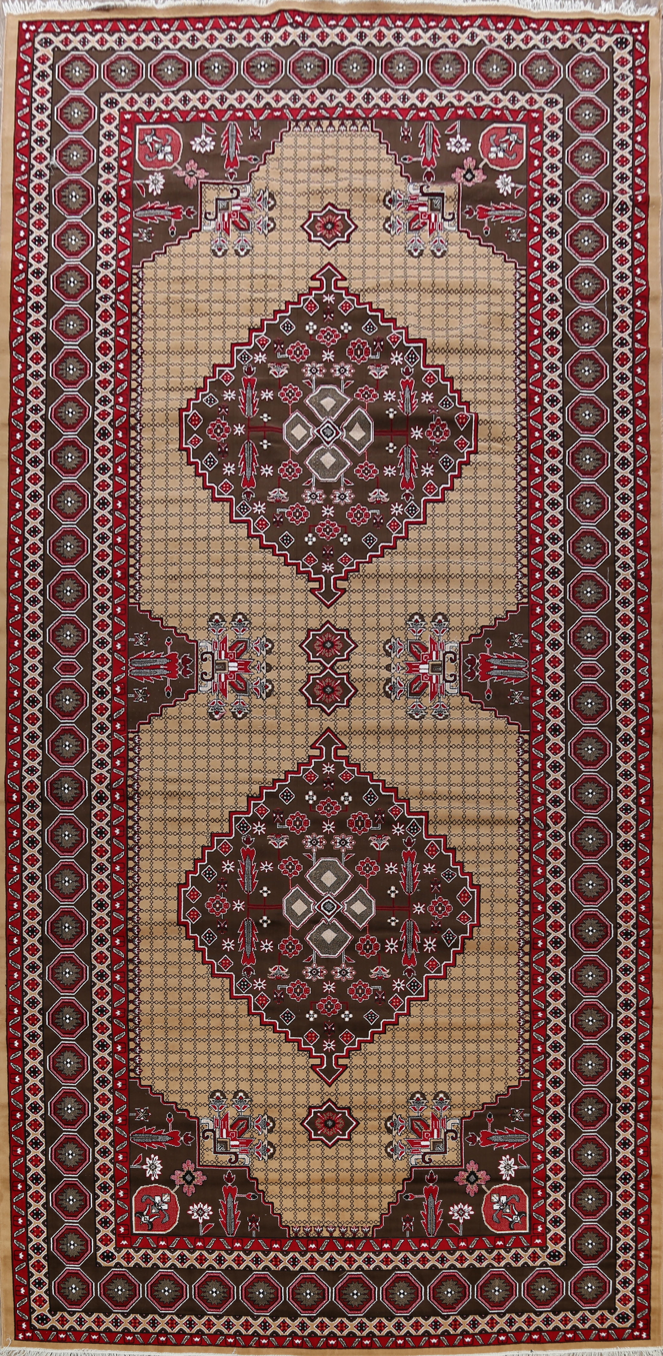 Geometric Aubusson Turkish Area Rug Traditional Large Carpet 10x20