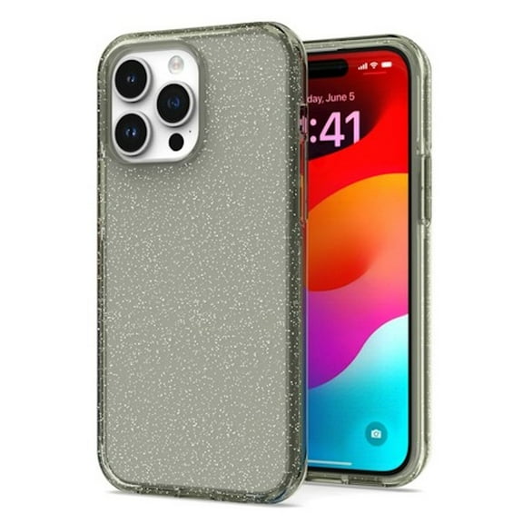 Stardust Glitter Hybrid Case for iPhone 15 Pro Max - Black
