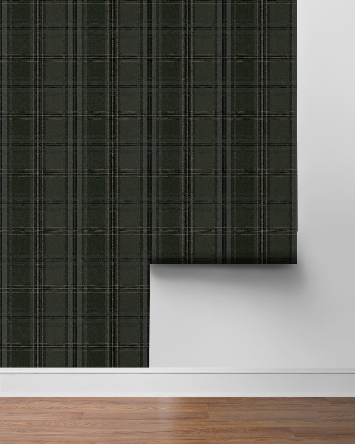 NextWall Evergreen Classic Plaid Peel and Stick Wallpaper