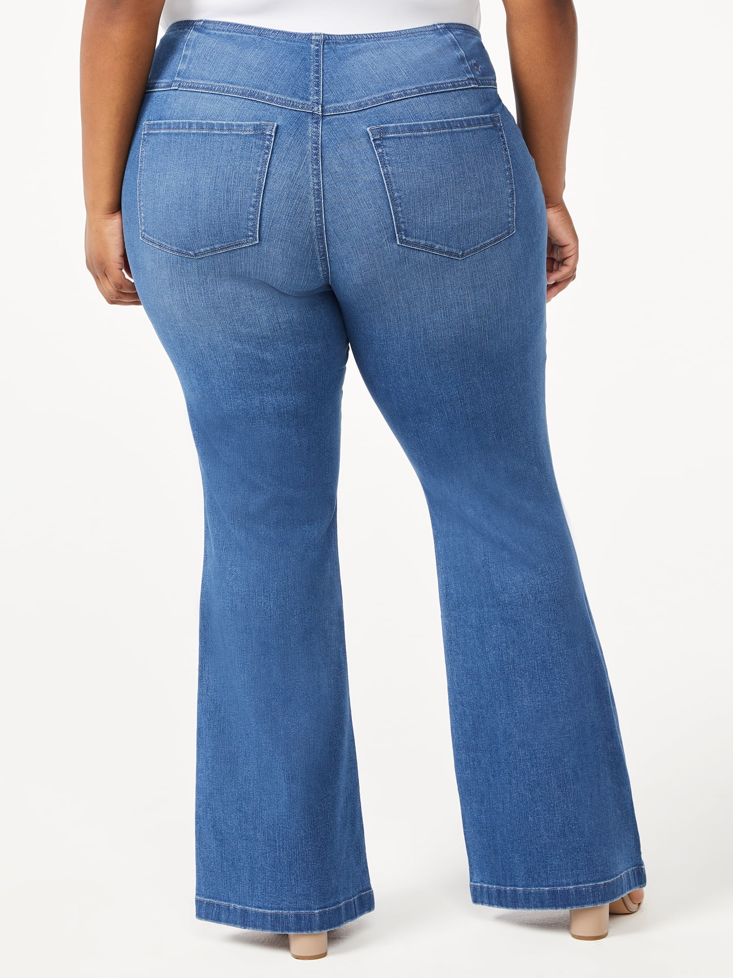 Sofia Jeans Women's Plus Size Melisa Curvy Flare Pull-On Jeans