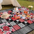 thumbnail image 2 of Floral Peony Flower Picnic Blanket Waterproof Foldable Extra Large Picnic Mat Beach Blanket 60"x80" for Camping Beach Hiking Patio Party Outdoor Decor Gifts, 2 of 6