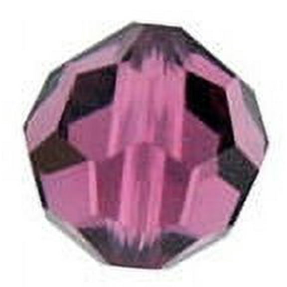 Swarovski Round Crystal Beads Item #5000 Amethyst Color 8mm Size - 12 Pieces