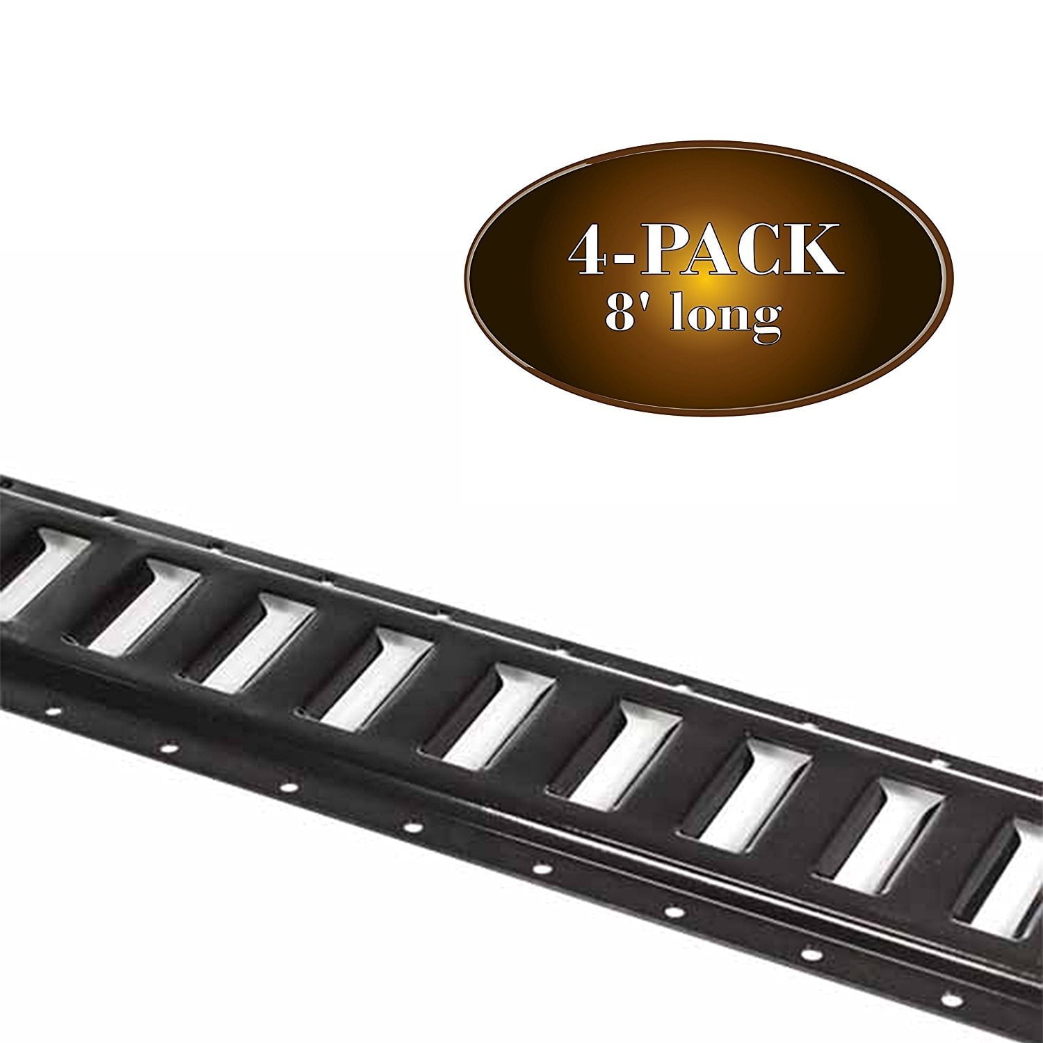 DC Cargo Mall 4Pk E Track TieDown Rail, Black PowderCoated 12 Gauge