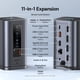 thumbnail image 4 of Hub USB C Baseus a DP 4K a 60 Hz HDMI DisplayPort Estación de acoplamiento 11 en 1 Triple pantalla RJ45 PD 100 W para Windows Mac Hub USB 3.1, 4 of 5