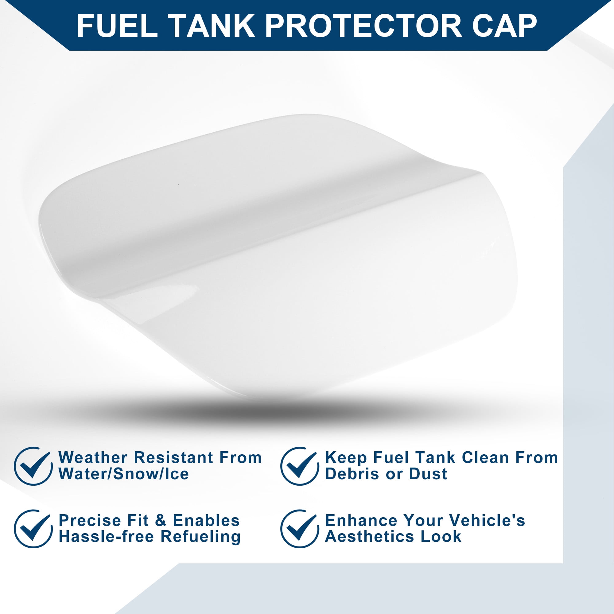 Unique Bargains Fuel Tank Door Cap for Volkswagen Passat 2017-2024 Filler Flap Cover White