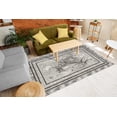 thumbnail image 3 of Spring Area Rug, Swirling Floral Look Design of Blossoming Flowers and Flying Butterfly, Soft Carpet for Living Room Decor with Distressed Look, 5.2' X 7.6', Charcoal Grey Pale Grey, by Ambesonne, 3 of 6
