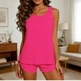 thumbnail image 3 of Stamzod Pajamas Set for Women Sleeveless Sleepwear Summer Shorts Pjs Soft 2 Piece Lounge Sets Hot Pink M, 3 of 8