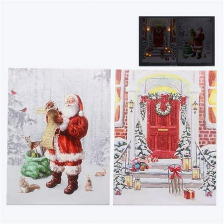 

Christmas Light Up Canvas with Timer Assorted Color - 2 Piece