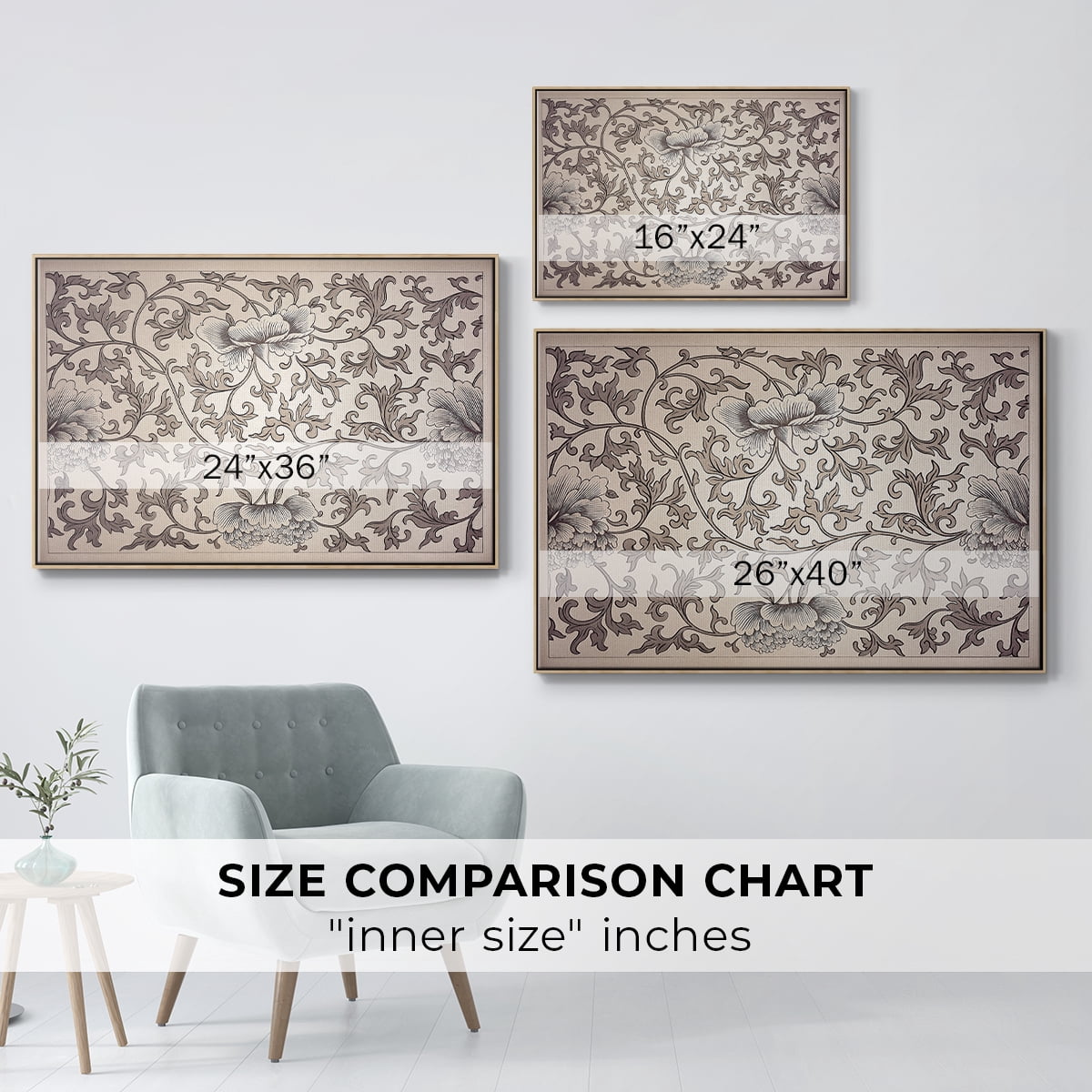 Vintage Abstract Print-XXIV Framed in Natural Wood Wood Gallery Wrapped Canvas 25 in. x 37 in.