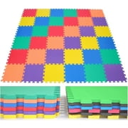 EWONDERWORLD 36 Piece Non Toxic Foam Puzzle Play Mat Extra Thick Baby and Kids Interlocking Tiles