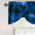 thumbnail image 4 of Blue Rose Tie Up Valance Curtains for Windows, Kitchen Curtains Window Treatments, Elegance Fantasy Flowers Romantic Short Window Shades Valances for Bedroom Bathroom Cafe 42"x12", 4 of 8