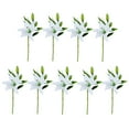 thumbnail image 1 of 9 Pcs Artificial Lily Flowers for Easter Realistic White Fake Tiger Lilies Spring Wedding Table Centerpiece Home Decorations, 1 of 8