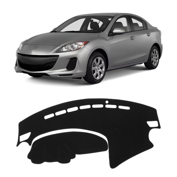 GUANGHUI Car Dash Cover for 2010 2011 2012 2013 Mazda3 (Sedan/Hatchback/MazdaSpeed3) Non-Slip Polyester Center Console Dash Cover Interior Accessories for Mazda3 Custom Fit Dash Mat No Glare Black