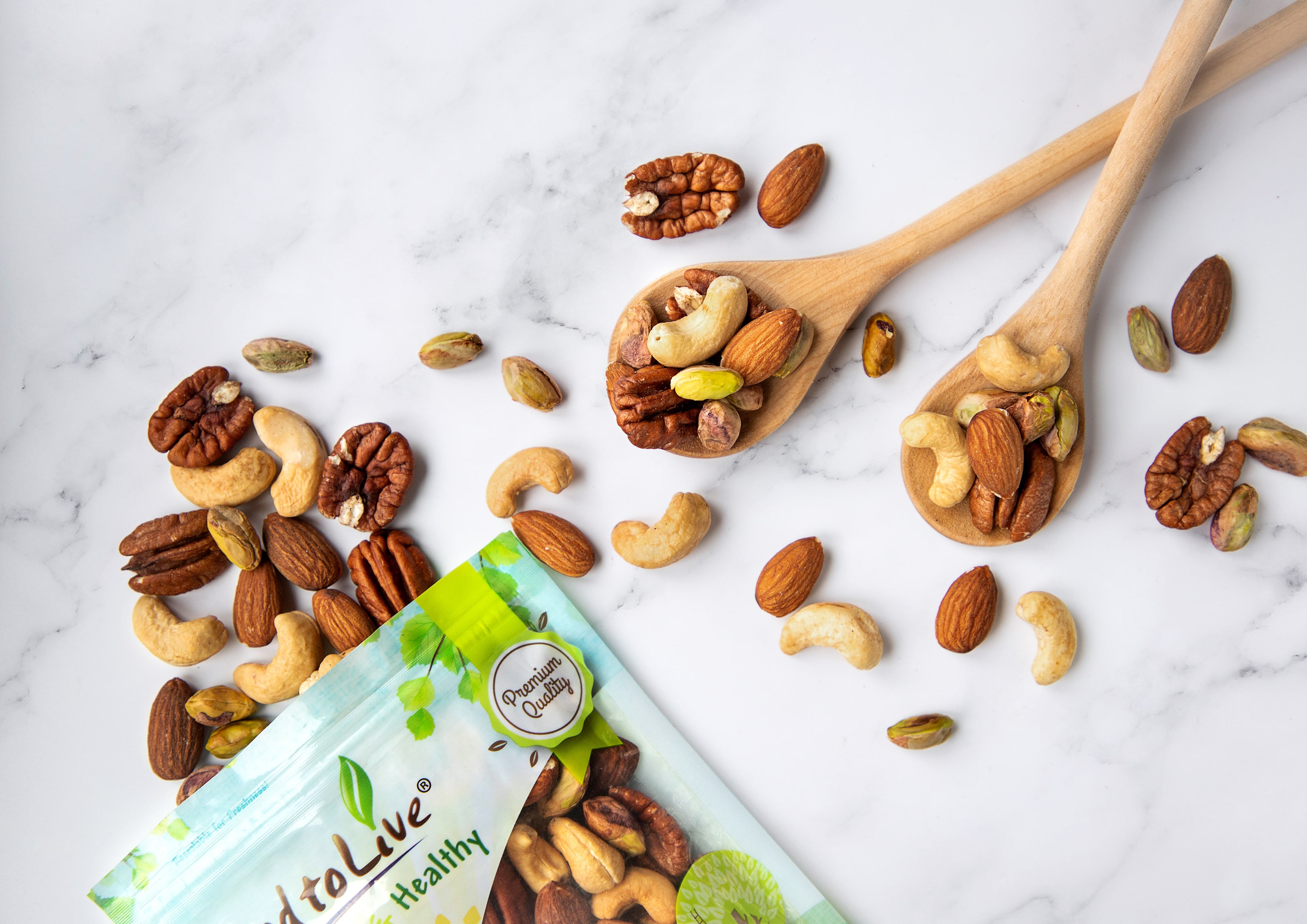 Four Nuts Mix, 2 Pounds - Vegan - by Food to Live