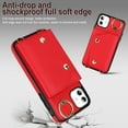 thumbnail image 6 of Crossbody Strap Wallet Case for iPhone 11 with Wrist Strap, 360° Rotating Ring Kickstand & Card Holder PU Leather Purse Magnetic Snap Zipper Case Cover for iPhone 11, Red, 6 of 9
