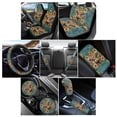 thumbnail image 2 of Renewold Highland Cow Sunflower Teal 12 PCS Car Seat Cover for Women, Non-slip Car Steering Wheel Cover Seatbelt Strap Shoulder Cover Coasters Armrest Pad Handbrake Cover Gear Shift Cover, 2 of 7