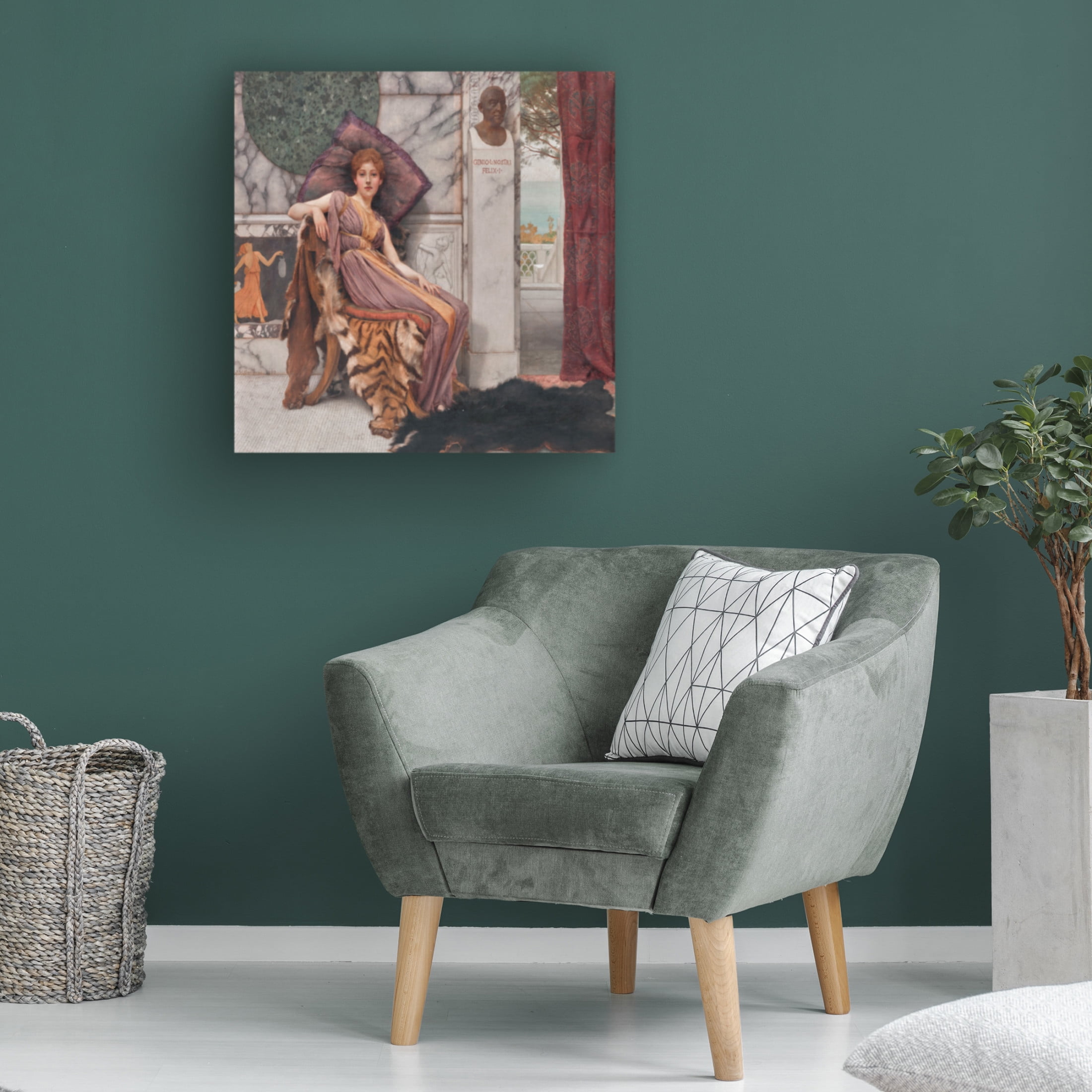 Canvas Wall Art - Masters Collection 'Sweet Idleness II John William Godward' Wall Art for Living Room, Bedroom, or Office Décor by Trademark Fine Art - 24 x 24 Inches